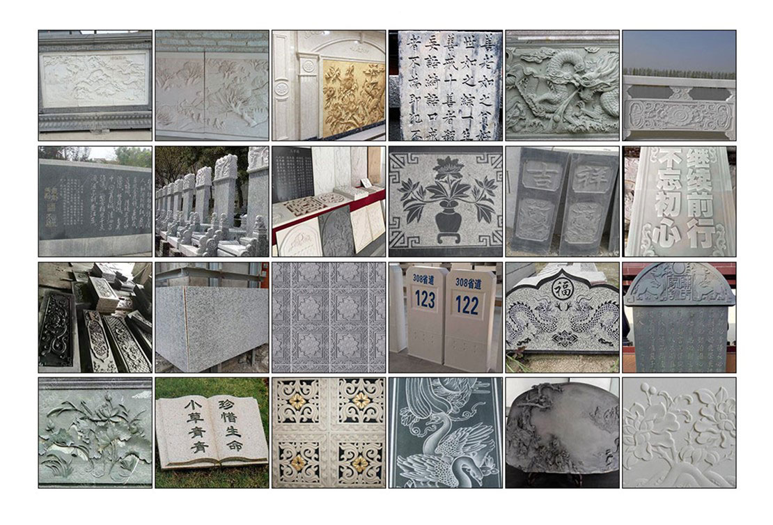 Каменная гравировка образцов обработки